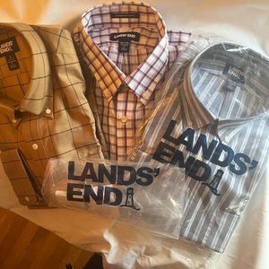 MENS LANDS' END  3 SHIRTS $50 FREE SHIPPING